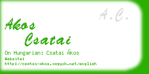 akos csatai business card